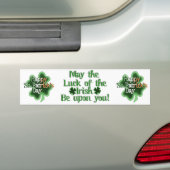 St. Patrick's Day Vier Leaf Clover Bumpersticker (Op auto)