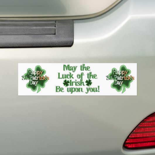 St. Patrick's Day Vier Leaf Clover Bumpersticker (Op auto)