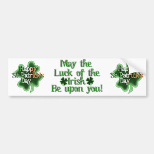 St. Patrick's Day Vier Leaf Clover Bumpersticker