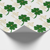 St. Patrick's Day Vier Leaf Clover Friends Pattern Cadeaupapier (Hoek)