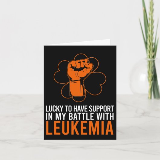 St Patricks Day Vier Leaf Clover Leukemie Awarenes Kaart (Voorkant)
