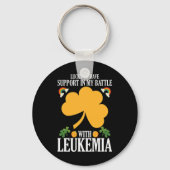 St Patricks Day Vier Leaf Clover Leukemie Awarenes Sleutelhanger (Voorkant)
