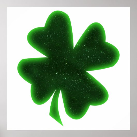 St. Patrick's Day Vier Leaf Clover Poster (Voorkant)