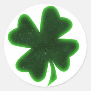 St. Patrick's Day Vier Leaf Clover Ronde Sticker