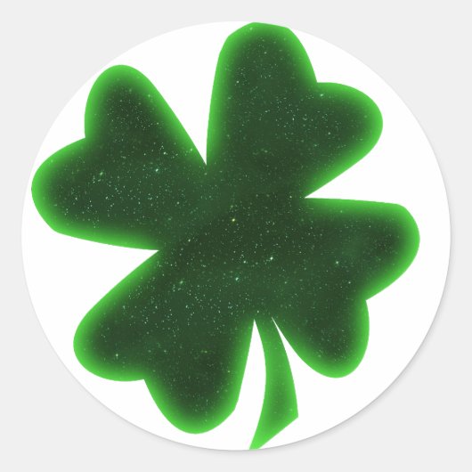 St. Patrick's Day Vier Leaf Clover Ronde Sticker (Voorkant)