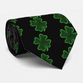 St. Patrick's Day Vier Leaf Clover Stropdas (Opgerold)