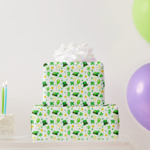 St. Patrick's Day Vierbladige Klaver Hoefijzers Go Cadeaupapier