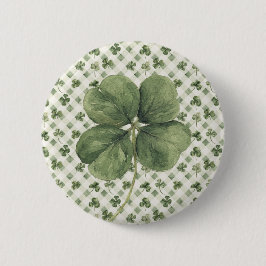St Patrick's Day Vierbladige Klaver Ronde Button 5,7 Cm