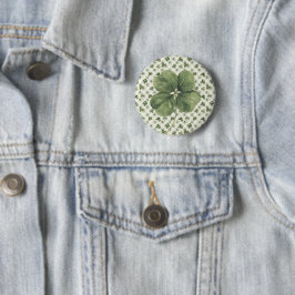St Patrick's Day Vierbladige Klaver Ronde Button 5,7 Cm