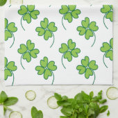 St. Patricks Day Vierbladige Klaver Theedoek (Gevouwen)