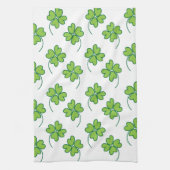 St. Patricks Day Vierbladige Klaver Theedoek (Verticaal)
