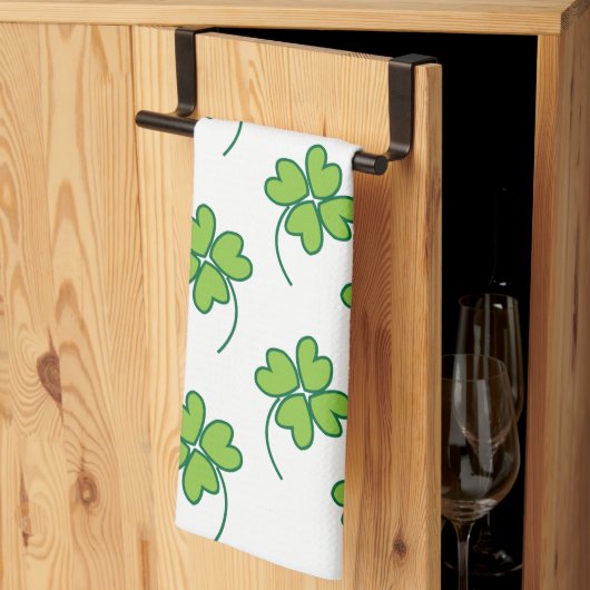 St. Patricks Day Vierbladige Klaver Theedoek (Derde Gevouwen)