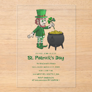 St. Patrick's Day vieren Acryl Uitnodigingen