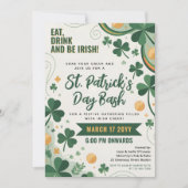 St. Patrick's Day-viering Gouden Groene Shamrocks Kaart (Voorkant)