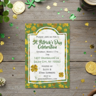 St. Patrick's Day-viering Gouden Klaverblad Kaart