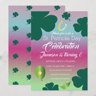 St. Patrick's Day Viering Klaver Glitter Kaart