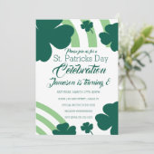 St. Patrick's Day Viering Klaver Groen Regenboog Kaart (Staand voorkant)