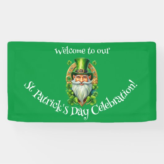 St Patrick's Day Viering Leprechaun Spandoek (Horizontaal)