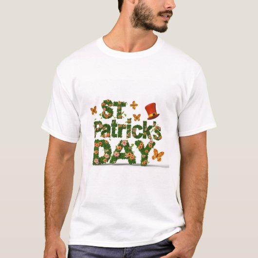 St. Patrick's Day Viering met bloemenelegantie T-shirt (Voorkant)
