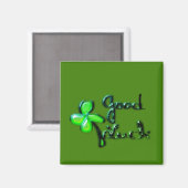 St. Patrick's Day ‎ vierledige klaver Magneet (Voorkant / Achterkant)