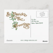 St. Patricks Day Vintage Ansichtkaart Briefkaart (Achterkant)