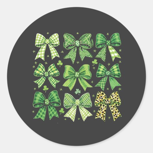 St. Patrick's Day Vintage Boog Kokette  Ronde Sticker (Voorkant)