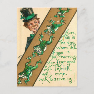 St. Patrick's Day Vintage "Froggy" Kaart