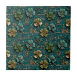St. Patrick's Day Vintage Shamrock-muziek Tegeltje