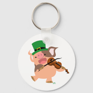 St Patrick's Day violinist sleutelhanger