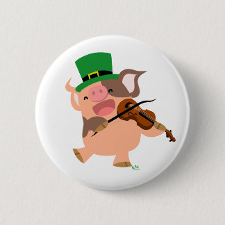 St Patrick's Day violiste varkensknoppenbadge Ronde Button 5,7 Cm