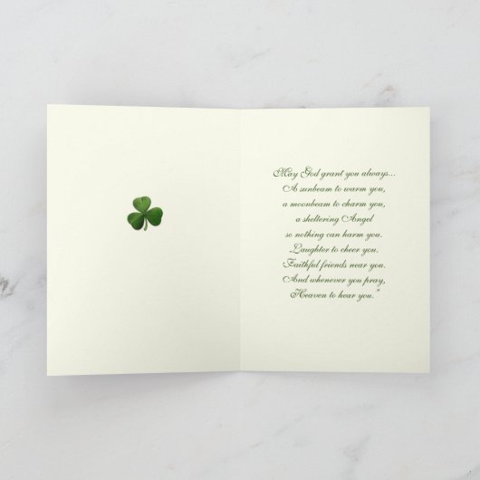 St. Patrick's Day Virgin Mary Shamrocks Kaart (Binnen)