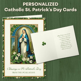 St. Patrick's Day Virgin Mary Shamrocks Kaart