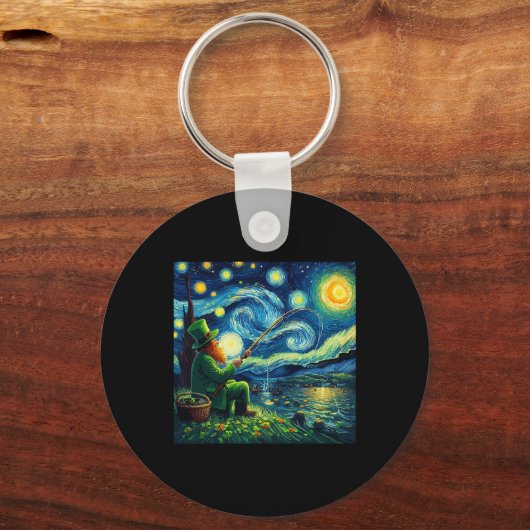 St Patricks Day Vist Ierse kabouter Starry Ni Sleutelhanger (Voorkant)