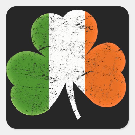 St Patrick's Day Vlag Shamrock Vierkante Sticker (Voorkant)
