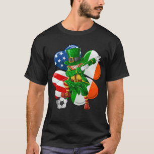 St Patricks Day Voetbal Dabbing Leprechaun T-shirt