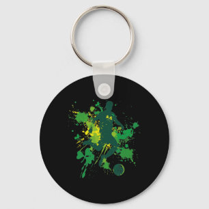 St Patricks Day Voetbal Klaver Sleutelhanger