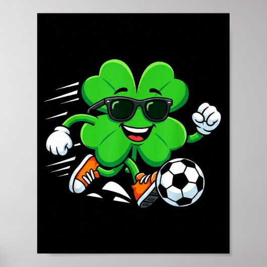 St. Patrick's Day voetbal klavertje sport Patrick' Poster (Voorkant)