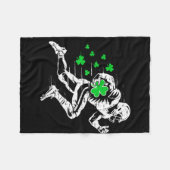 St. Patrick's Day voetbal silhouet klaver Fleece Deken (Voorkant (Horizontaal))