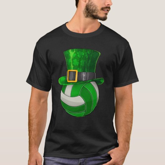 St Patrick's Day Volleybal Leprechaun Shamrock T-shirt (Voorkant)