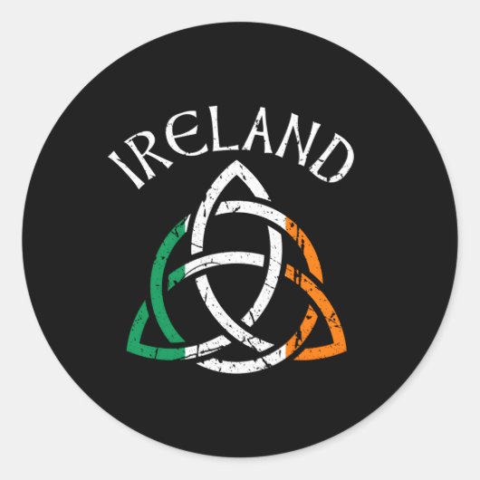 St Patricks Day voor Celtic Knot Ierland Ronde Sticker (Voorkant)