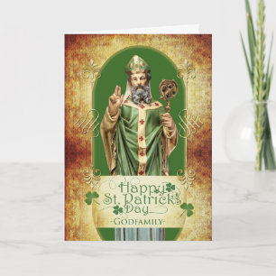 St. Patrick's Day voor Godfamily met Sint-Standbee Kaart