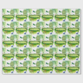 St. Patrick's Day voor golfer waterverf Cadeaupapier (Vlak)