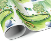 St. Patrick's Day voor golfer waterverf Cadeaupapier (Rol Hoek)