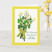 St. Patrick's Day voor halfzus met Shamrocks Kaart (Gele Bloem)