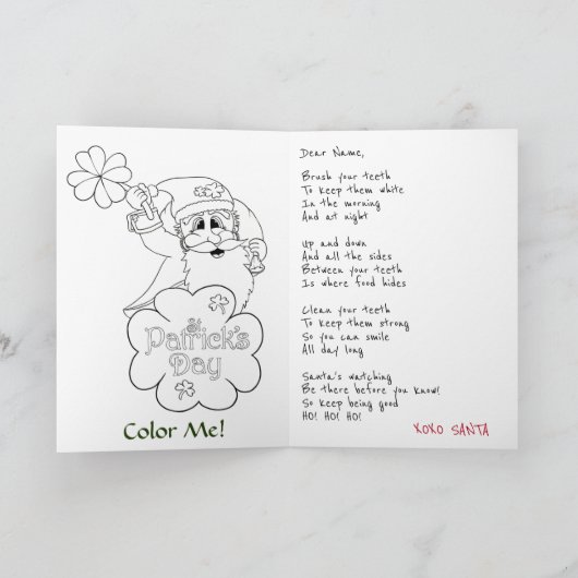 St. Patrick's Day voor kinderen Kaart (Binnen)