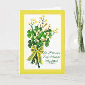 St. Patrick's Day voor nichtje met Shamrocks Kaart (Voorkant)