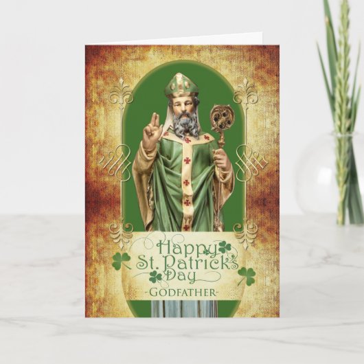 St. Patrick's Day voor peetoom met heiligenbeeld Kaart (Voorkant)
