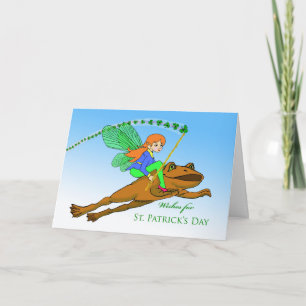 St. Patrick's Day voor zusje fee die op kikker rij Kaart