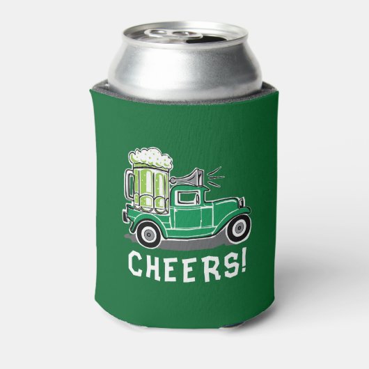 St Patrick's Day  Vrachtwagen Groen Bier Blikjeskoeler (Blikje Achterkant)