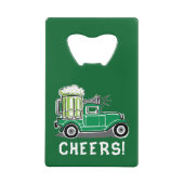 St Patrick's Day  Vrachtwagen Groen Bier Creditkaart Flessenopener (Voorkant)